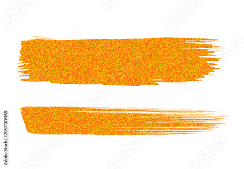 Cuadro en lienzo Golden orange sparkly glitter brush strokes for elegant holiday invitation cards and creative luxury projects