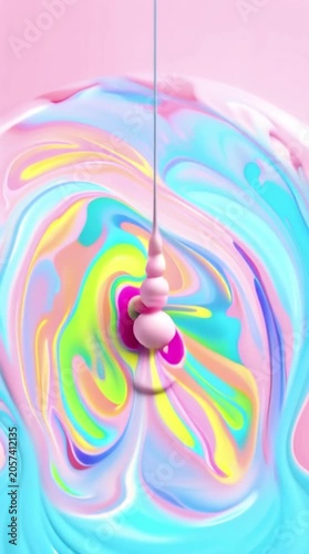 Vivid Drips of Pink and Blue Paint Create a Stunning Abstract Background for Creative Projects and Visual Art Displays
