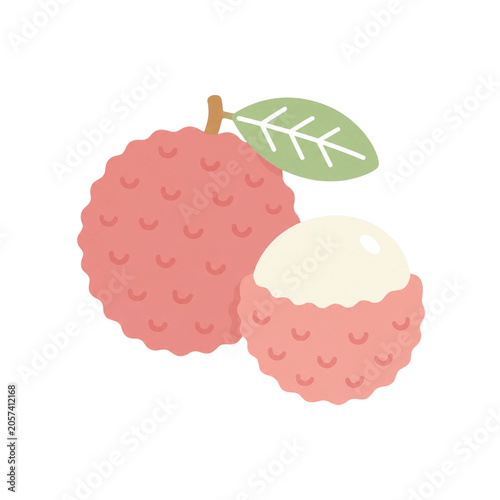 北欧風デザインのライチのイラスト