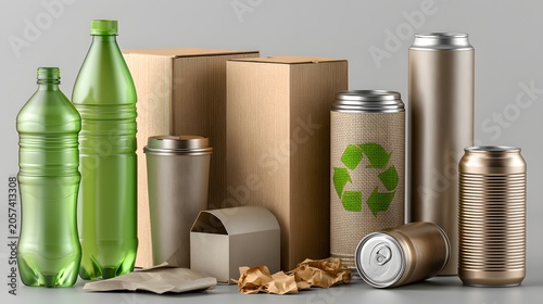 Collection of recyclable materials ready for sorting and disposal