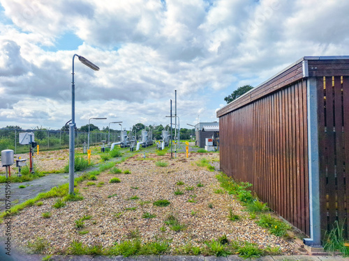 Cuadro en lienzo Natural gas control and metering station for natural gas from Groningen in Wezep
