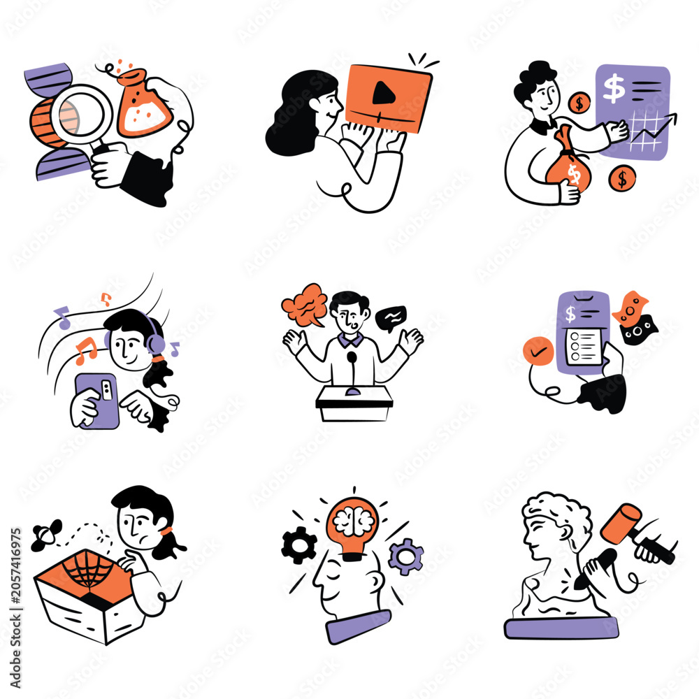 Fototapeta premium Activity illustration file set 15