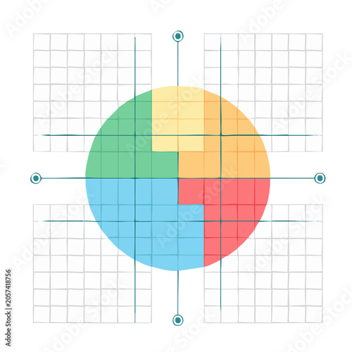 Flat color wheel gradient circle illustration