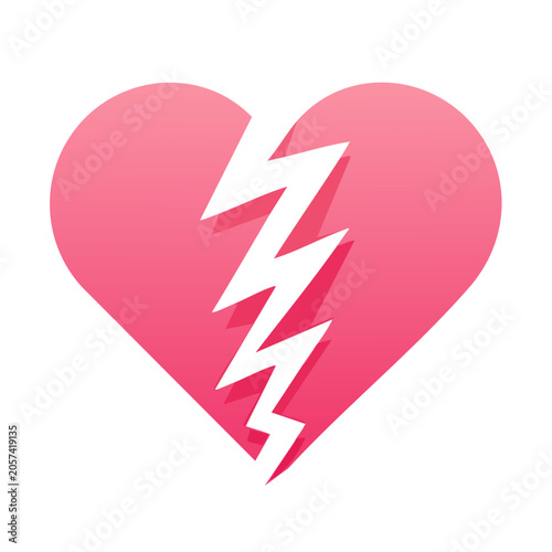 Pink heart symbol flat design vector