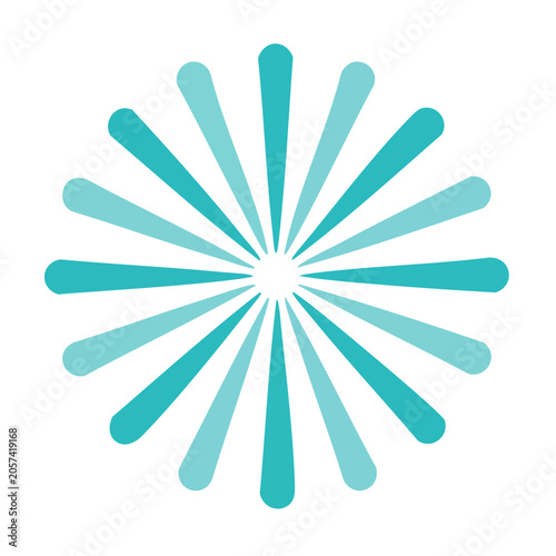 Teal Burst Shape Vector Graphic