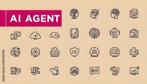 Adobe Stock AI Agent icons visualization through striking line 