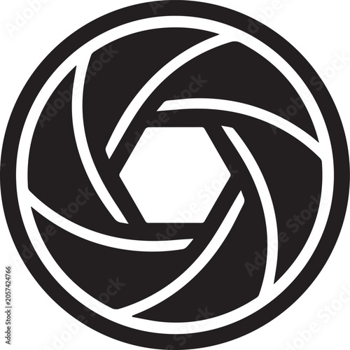 Camera Shutter Aperture Icon - Photography Diaphragm Symbol Vector