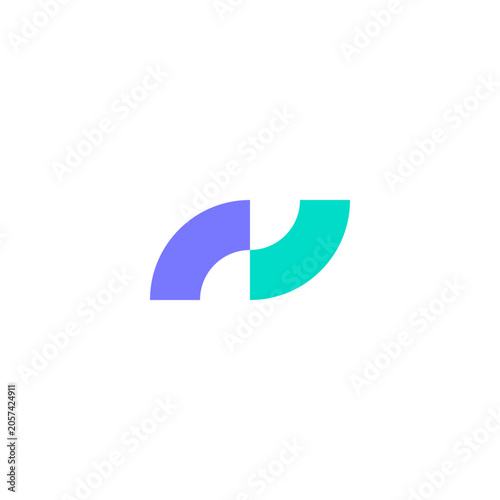 N letter logo in basic geometric shape.