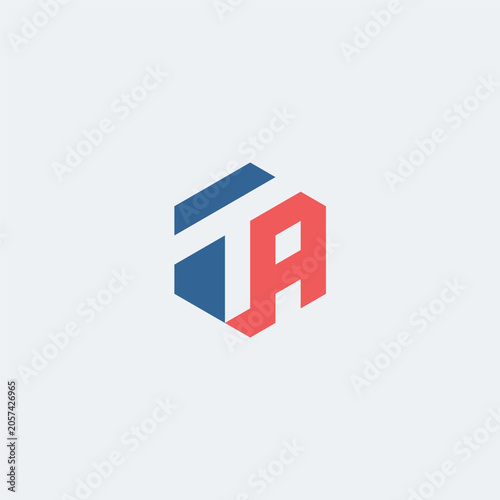  TA monogram logo in hexagon shape