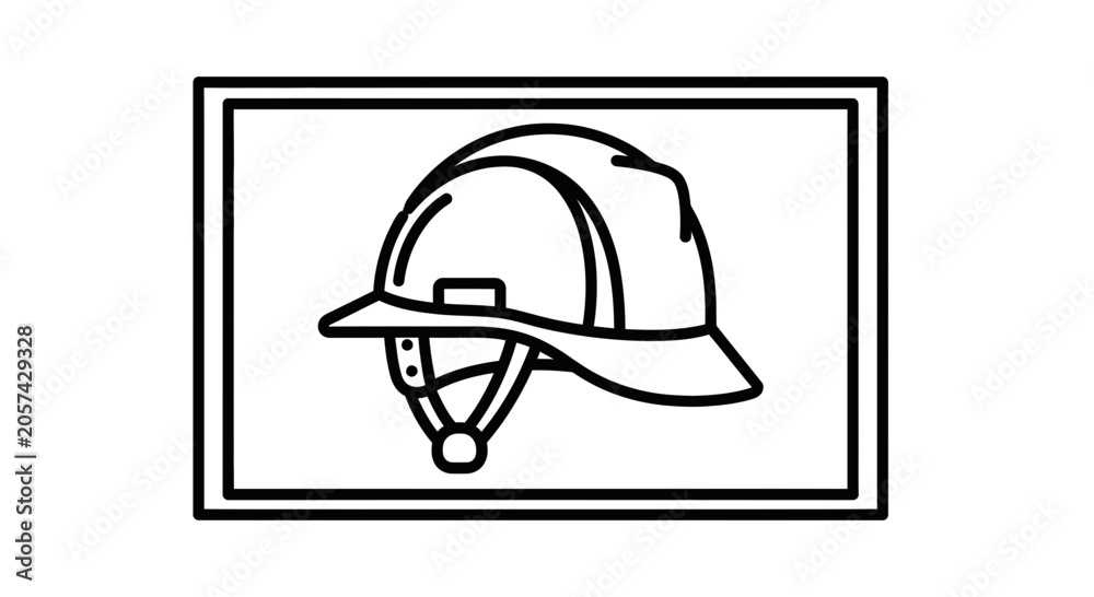 Fototapeta premium Hard Hat Icon, Safety Helmet Symbol, Construction Protection Gear, Vector Illustration