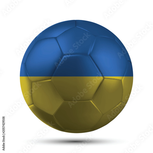Εκτύπωση καμβά Realistic UKRAINE Soccer Ball with National Flag Design Vector Illustration