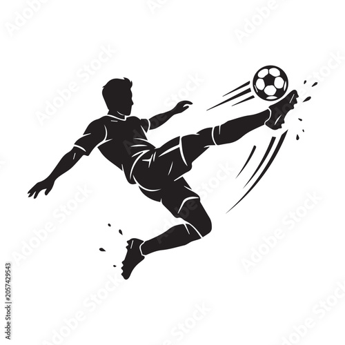 Soccer Bicycle Kick Silhouette