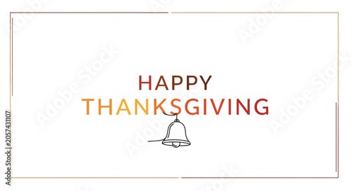Happy Thanksgiving Greeting with Bell Illustration