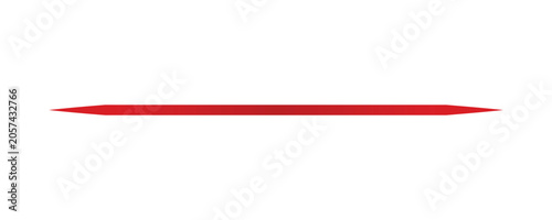 Obraz na płótnie Red, horizontal, pointed, oblong shape on white background