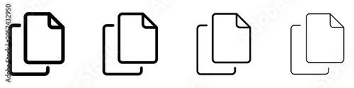 Schilderij op canvas Set of copy or duplicate files icons, symbols for documents, files, multiplicity, data management, and copying