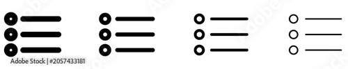 Photos Set of list or menu icons, symbols for navigation, data structuring, itemization, and content organization