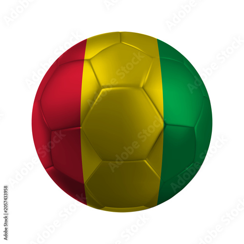Fotografía Realistic GUINEA Soccer Ball with National Flag Design Transparent Background
