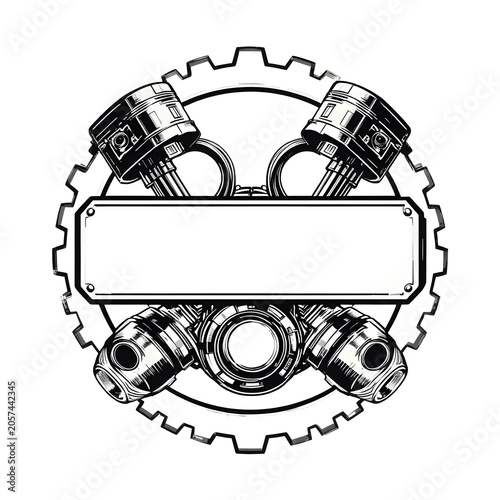 adobe stock image of mechanical engine parts in a gear circle