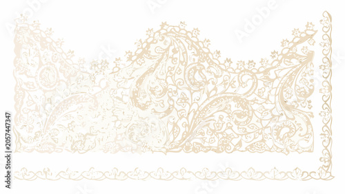 Photography Intricate Floral Ornament With Curvilinear Motifs A Detailed Beige Vector Illust