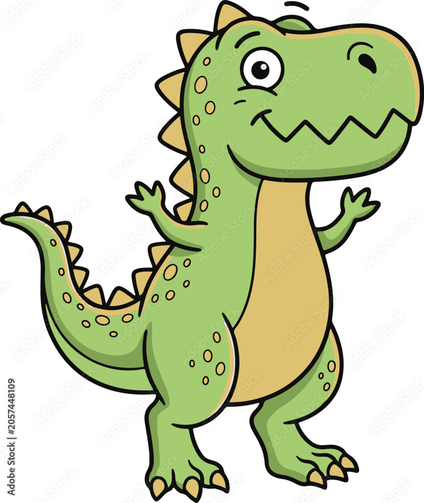 Fototapeta premium Happy Cartoon T-Rex Dinosaur
