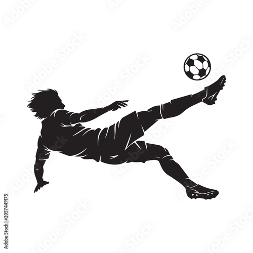 Football Player Bicycle Kick Silhouette