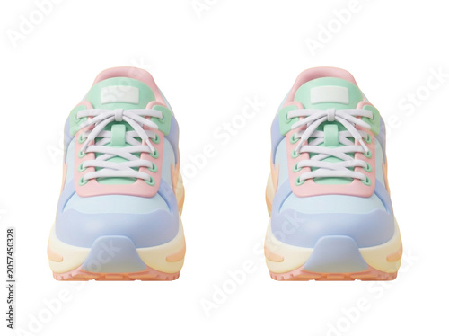 Pair of Pastel Colored Sneakers