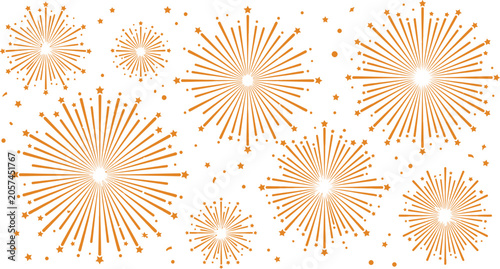 Fireworks burst pattern with stars vector illustration on white background