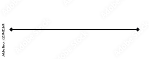 Tableau sur toile Black line with arrowheads on both ends on white background, symbol direction
