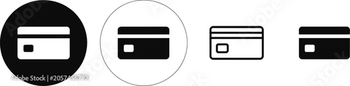 Credit Card Icons Featuring Payment Symbols for Digital Transactions, Banking Services, and Financial Applications