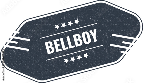 Fotografie Decorative bellboy sign badge featuring a dark vintage shape with stars and eleg