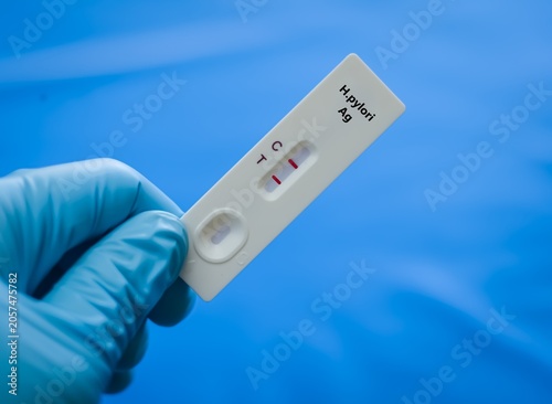 Blood sample of patient positive result for H.pylori