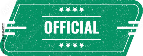 Photos Green vintage rubber stamp sign with the word official and star icons for authen
