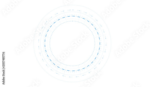 Abstract circular hud element with dashed and dotted rings