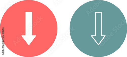Vászonkép Arrow Down Vector Icon
