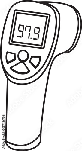 Thermometer Silhouette Vector, Temperature Measurement Medical Icon Isolated Black Shape 