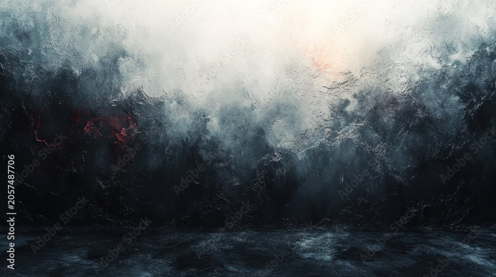 Fototapeta premium A captivating scene of swirling dark clouds and a soft glow emerging at dawn