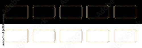 Quadro su tela Luxury Gold Border Frame Collection with Elegant Decorative Label and Banner Tem
