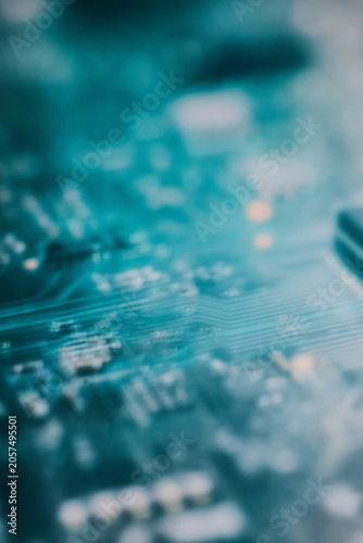 Abstract microchip and electronic circuit board technology background