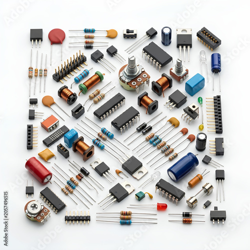 Collection of Electronic Components and Circuit Elements 1.