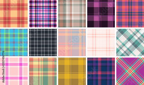 Plaid pack developed for nostalgic creative projects. Traditional tartan structures enhance retro visuals.