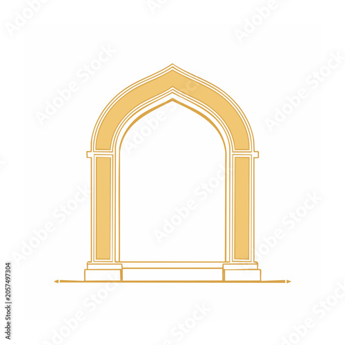 Gold arch bridge vector illustration