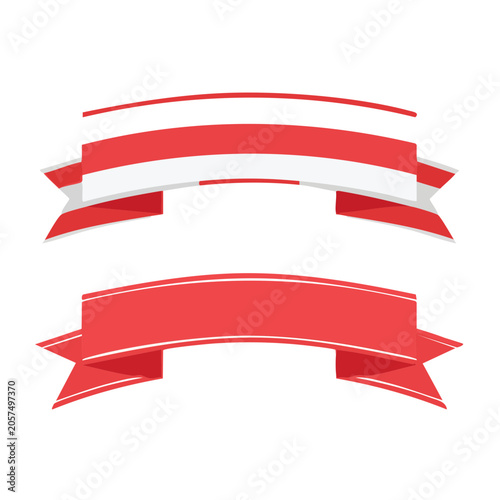 Red and white ribbon vector design