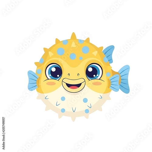 Cartoon yellow elephant with blue water splashes.