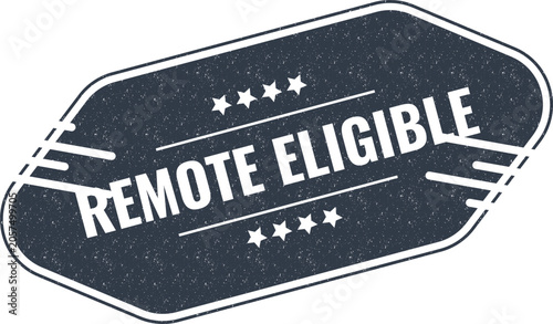 Принти на полотні Official stamp label showing the text remote eligible with a professional aesthe