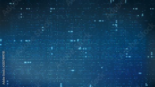 Abstract Technology Background with Glowing Blue Dots, Digital Network Pattern for Tech Web Design