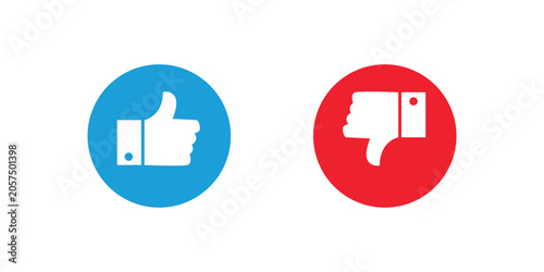 Schilderij op canvas Vectorized like and dislike icons, eps 10.