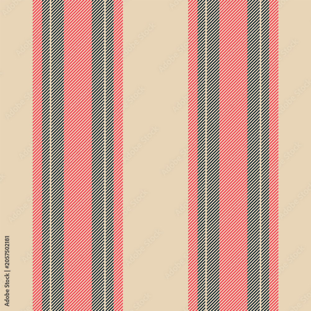 Obraz premium This vertical stripe artwork features a balanced band rhythm and a collage surface character. Light and red shades bring crisp visual structure to a seamless textile design. Ideal for print and decor.