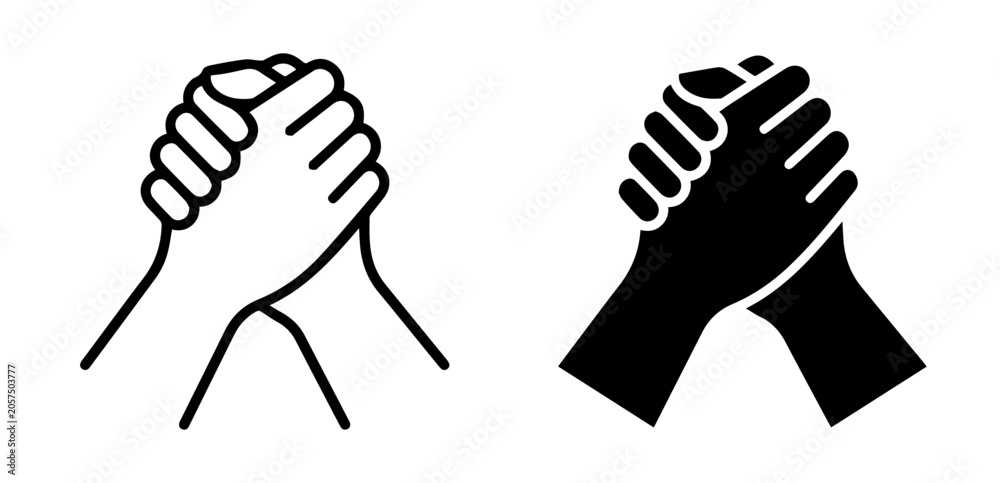 Fototapeta premium Handshake Icon Set, Partnership Symbol, Business Agreement, Unity, Support, Teamwork, Friendship
