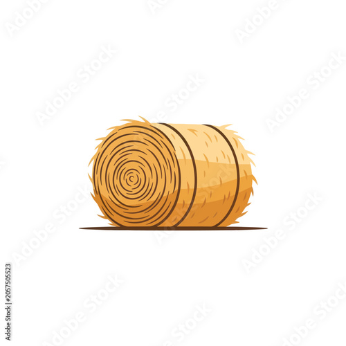 Large Round Hay Bale Closeup View.