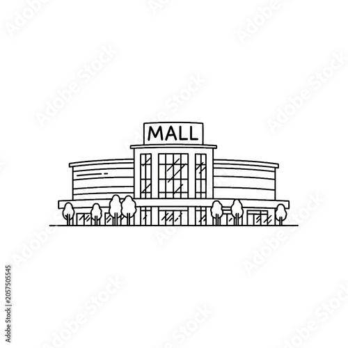 Large Shopping Mall Building Exterior Architecture.
